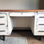 Tankers Wood Desk with two color distressed Chalk Paint update