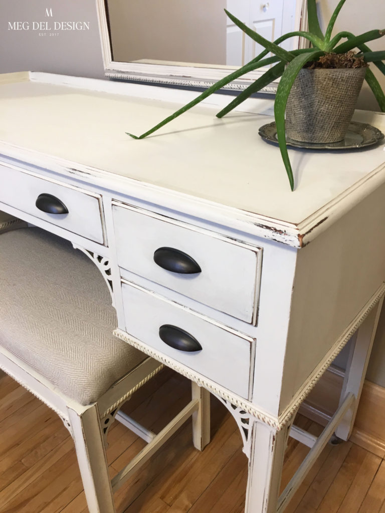 chalk painted vanity makeover
