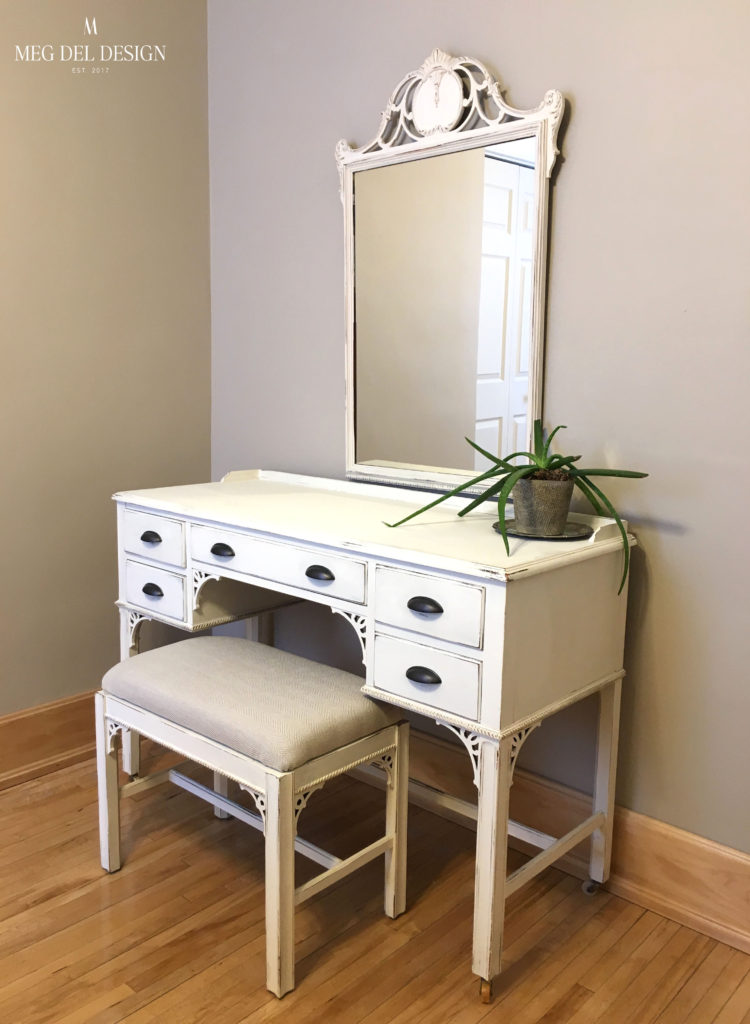 chalk painted vanity makeover