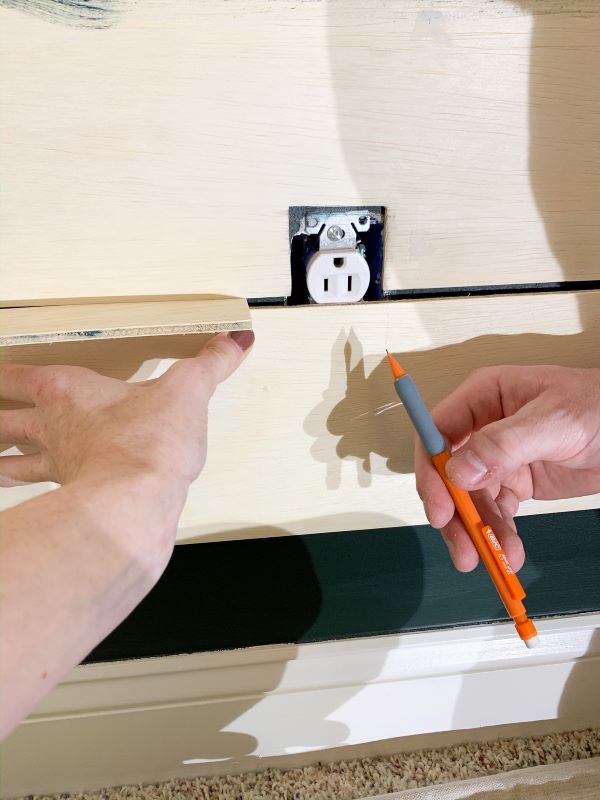 Cut around outlets when you learn how to plank a wall to make sure they are accessible. 